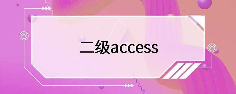 二级access