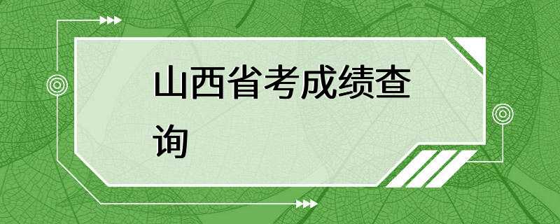 山西省考成绩查询