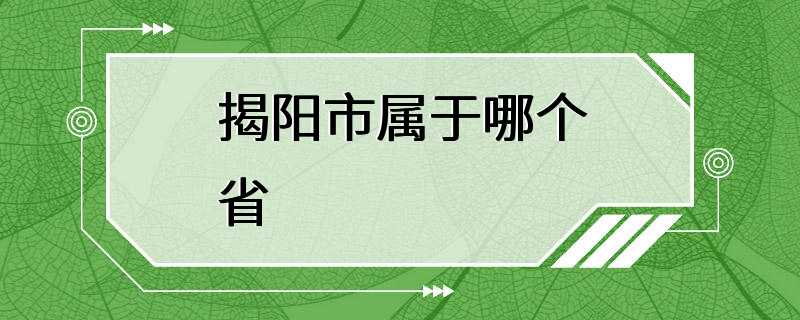 揭阳市属于哪个省