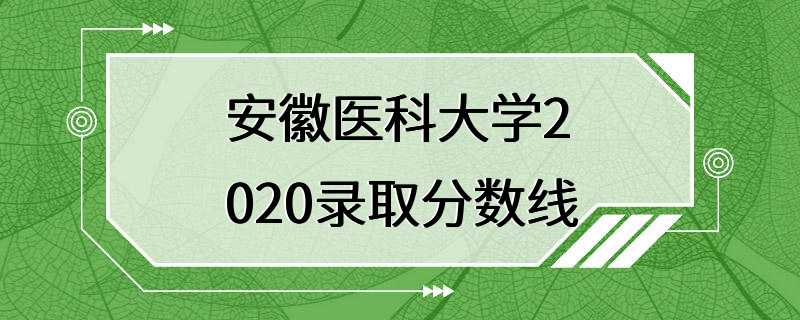 安徽医科大学2020录取分数线