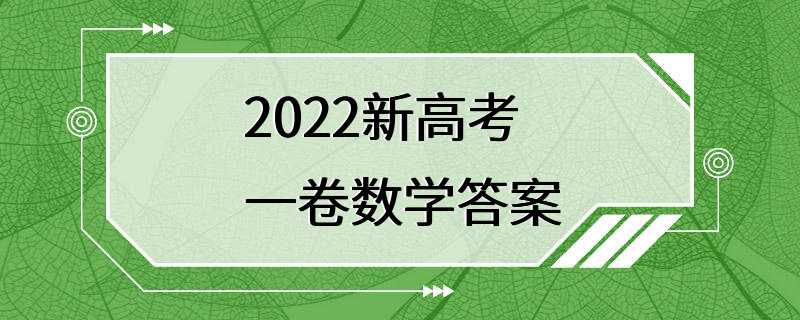 2022新高考一卷数学答案