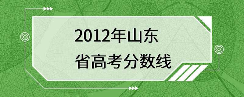 2012年山东省高考分数线