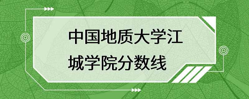 中国地质大学江城学院分数线