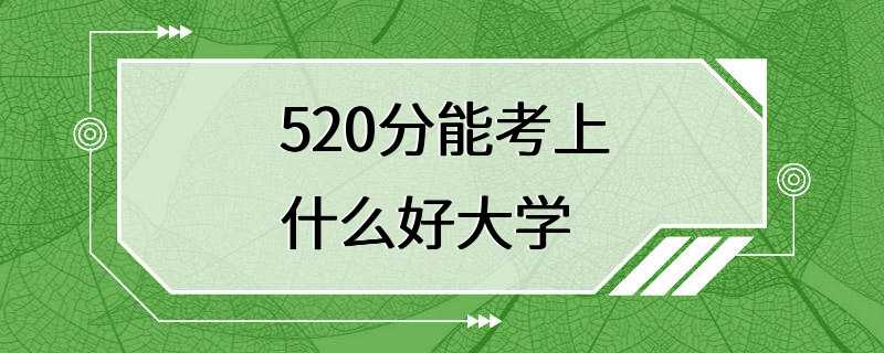 520分能考上什么好大学