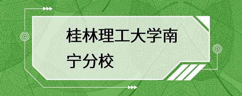 桂林理工大学南宁分校