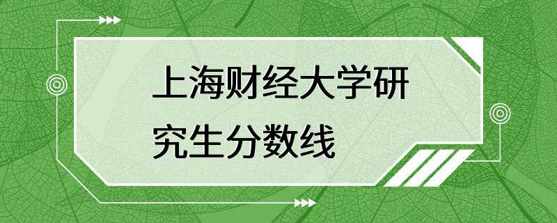 上海财经大学研究生分数线