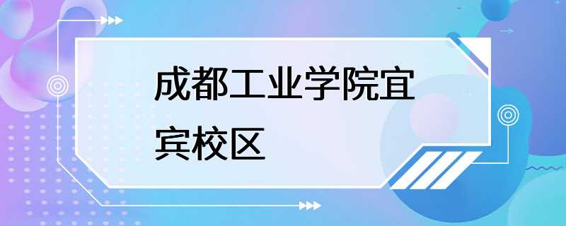 成都工业学院宜宾校区