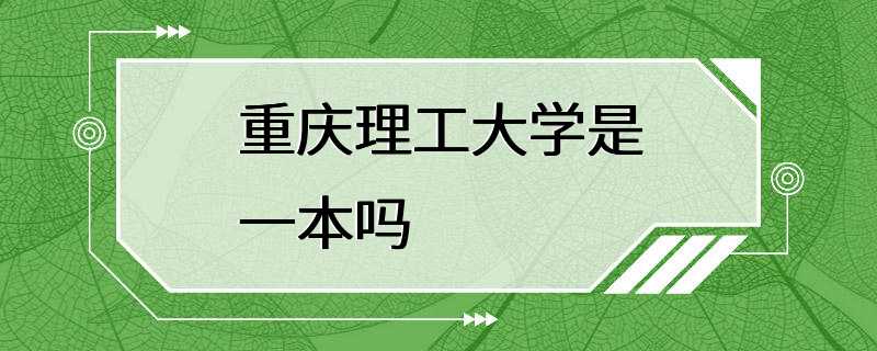 重庆理工大学是一本吗