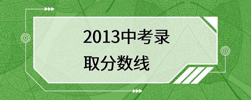 2013中考录取分数线