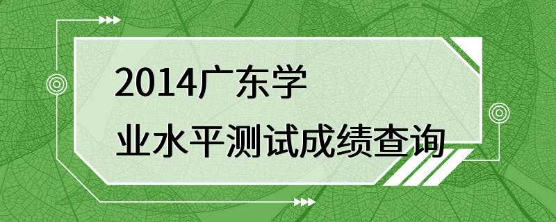 2014广东学业水平测试成绩查询