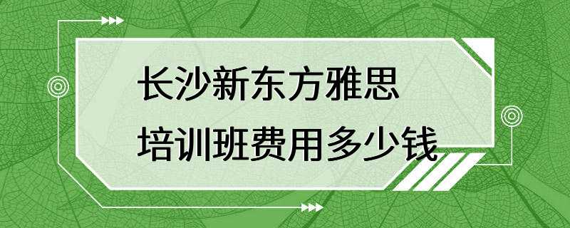 长沙新东方雅思培训班费用多少钱