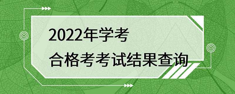 2022年学考合格考考试结果查询