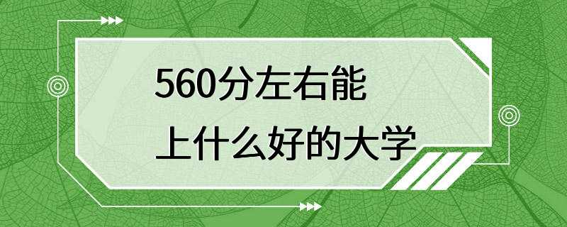 560分左右能上什么好的大学