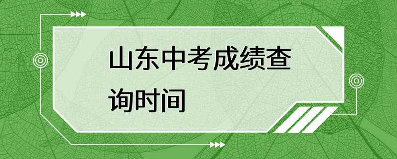 山东中考成绩查询时间