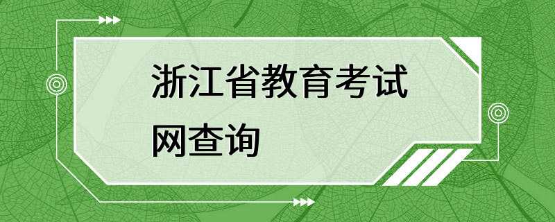 浙江省教育考试网查询