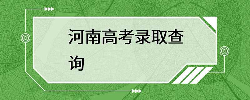 河南高考录取查询