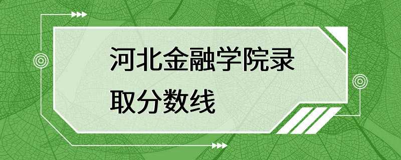 河北金融学院录取分数线