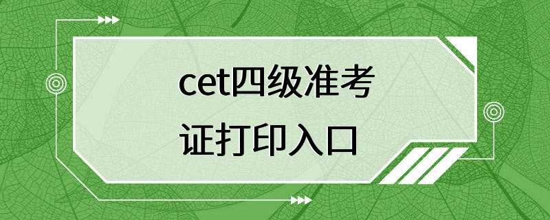 cet四级准考证打印入口