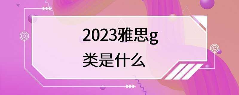 2023雅思g类是什么