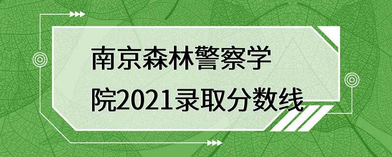 南京森林警察学院2021录取分数线