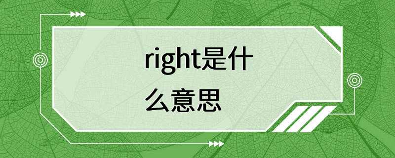 right是什么意思