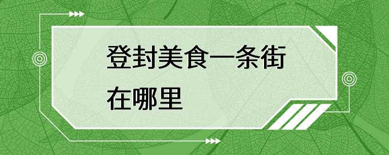 登封美食一条街在哪里