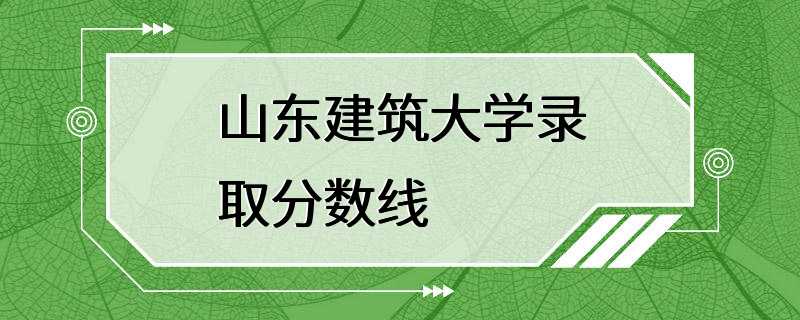 山东建筑大学录取分数线