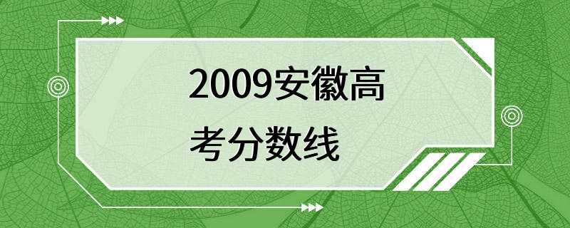 2009安徽高考分数线