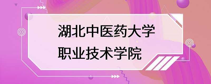 湖北中医药大学职业技术学院