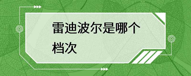 雷迪波尔是哪个档次