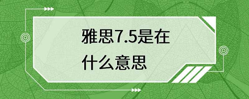 雅思7.5是在什么意思