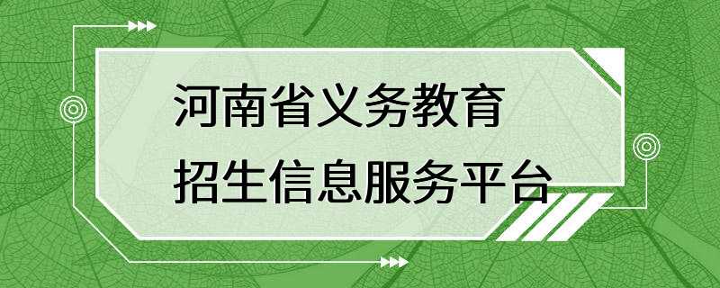 河南省义务教育招生信息服务平台