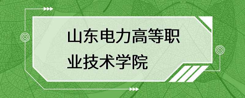 山东电力高等职业技术学院