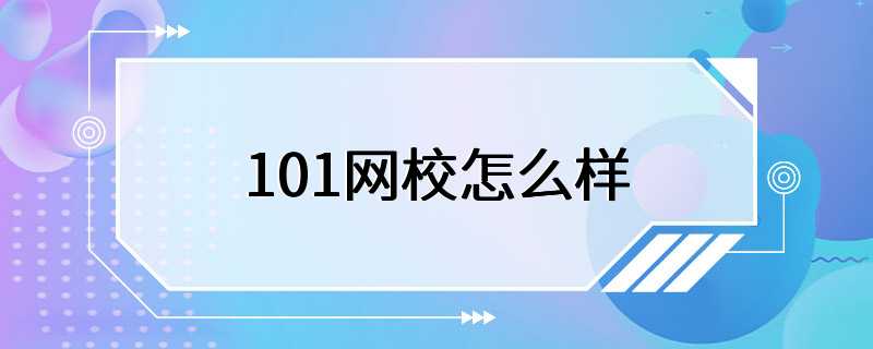 101网校怎么样