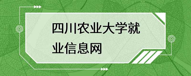 四川农业大学就业信息网