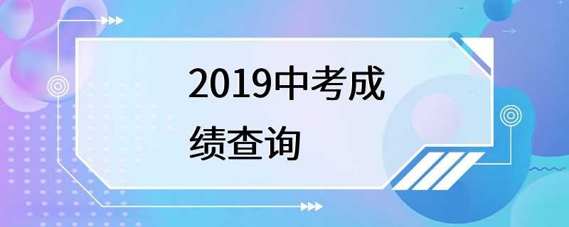 2019中考成绩查询