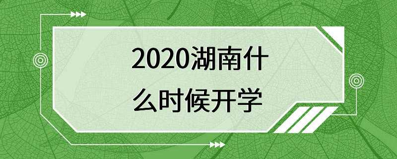 2020湖南什么时候开学