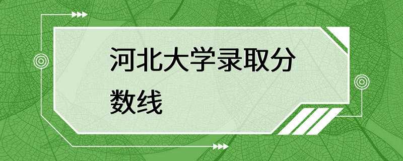 河北大学录取分数线