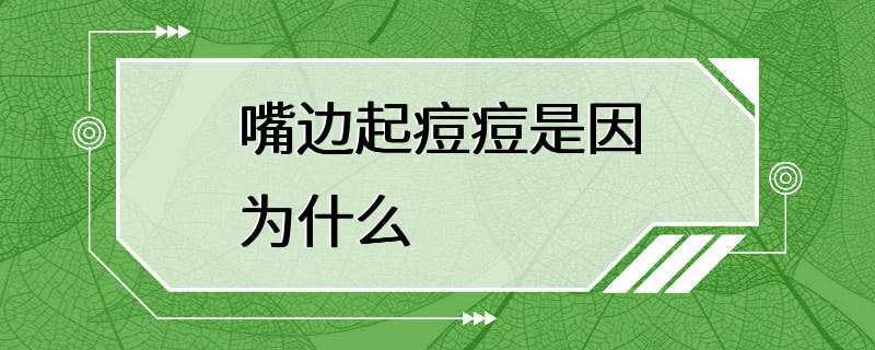 嘴边起痘痘是因为什么