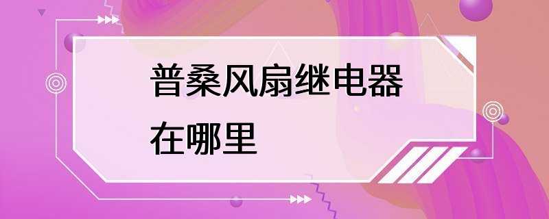 普桑风扇继电器在哪里