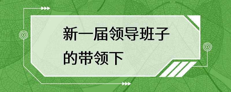 新一届领导班子的带领下