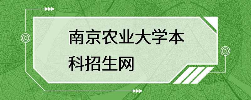 南京农业大学本科招生网