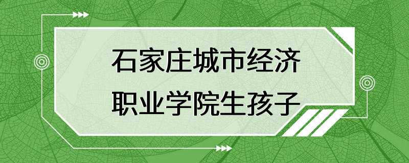 石家庄城市经济职业学院生孩子