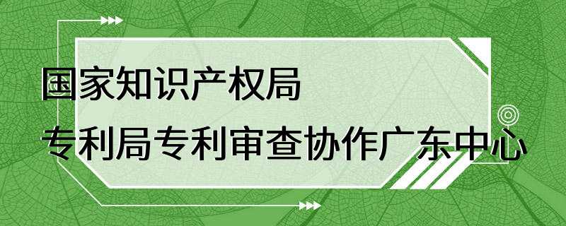 国家知识产权局专利局专利审查协作广东中心