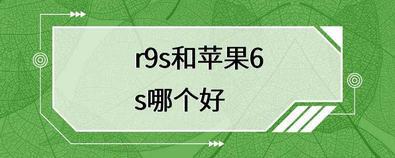 r9s和苹果6s哪个好