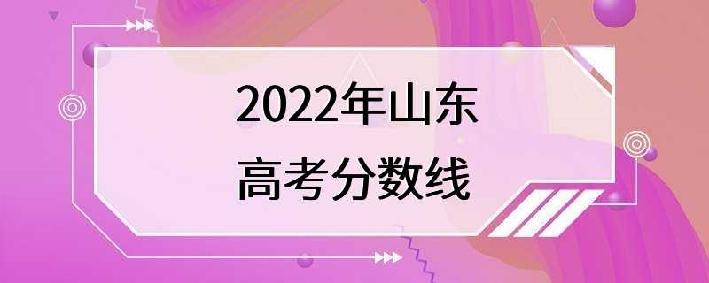 2022年山东高考分数线