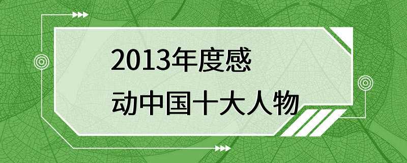 2013年度感动中国十大人物