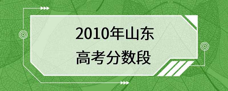 2010年山东高考分数段