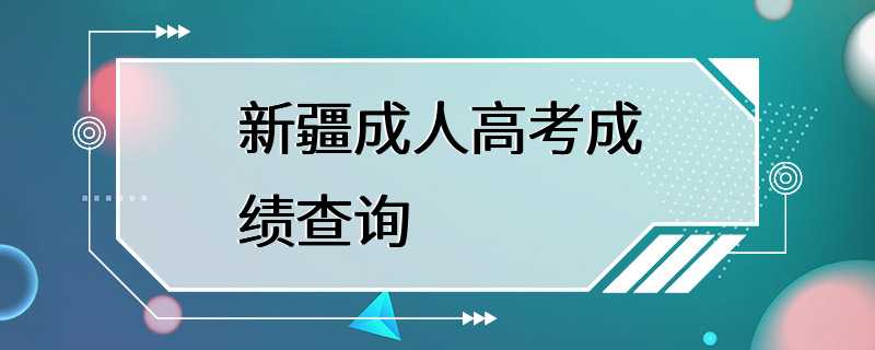 新疆成人高考成绩查询