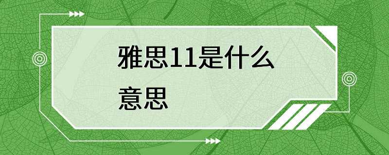 雅思11是什么意思